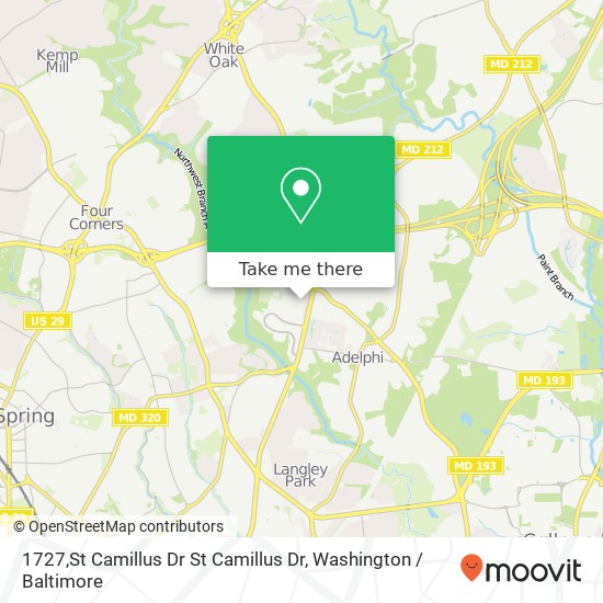 Mapa de 1727,St Camillus Dr St Camillus Dr, Silver Spring, MD 20903