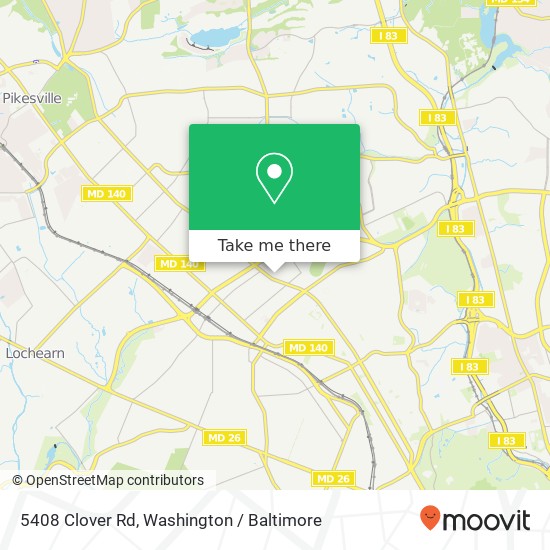 Mapa de 5408 Clover Rd, Baltimore, MD 21215