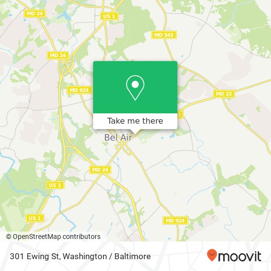 Mapa de 301 Ewing St, Bel Air, MD 21014