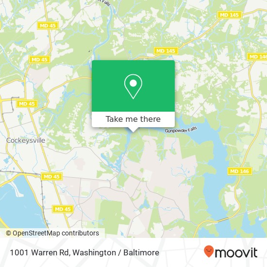 Mapa de 1001 Warren Rd, Cockeysville, MD 21030