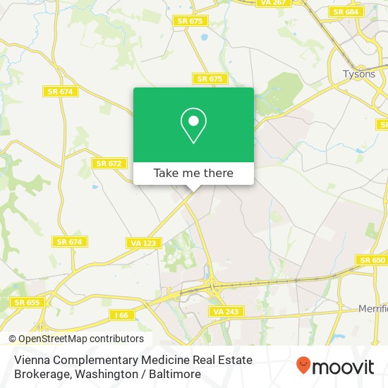 Mapa de Vienna Complementary Medicine Real Estate Brokerage