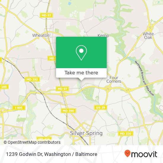 Mapa de 1239 Godwin Dr, Silver Spring, MD 20901