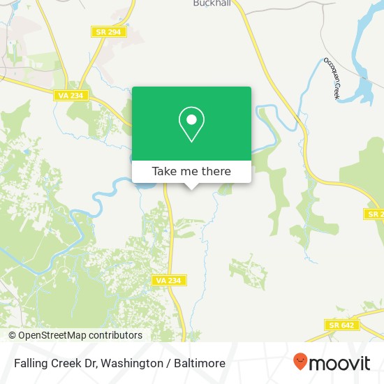 Mapa de Falling Creek Dr, Manassas, VA 20112