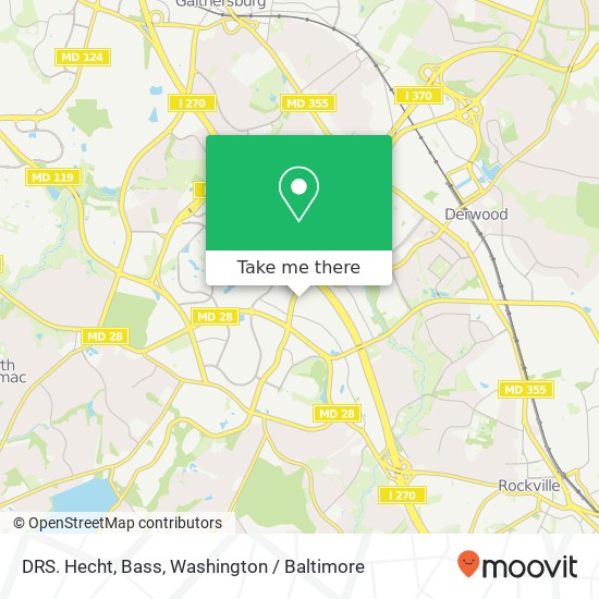 Mapa de DRS. Hecht, Bass, 15225 Shady Grove Rd