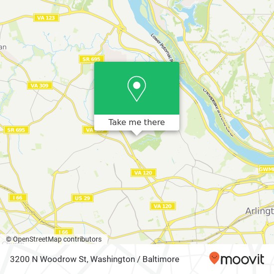 Mapa de 3200 N Woodrow St, Arlington, VA 22207
