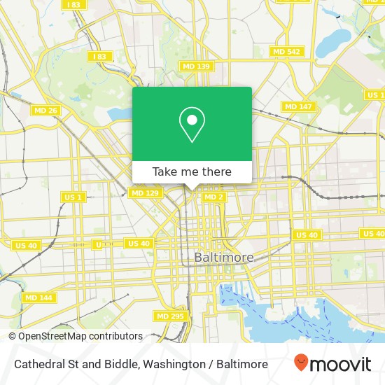 Cathedral St and Biddle, Baltimore, MD 21201 map