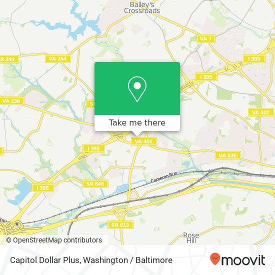 Mapa de Capitol Dollar Plus, 5801 Duke St