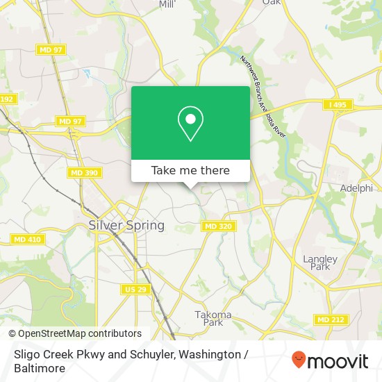 Mapa de Sligo Creek Pkwy and Schuyler, Silver Spring, MD 20901