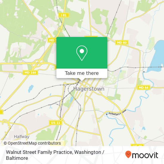 Mapa de Walnut Street Family Practice, 24 N Walnut St