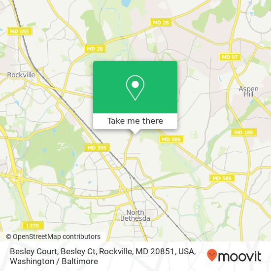 Mapa de Besley Court, Besley Ct, Rockville, MD 20851, USA