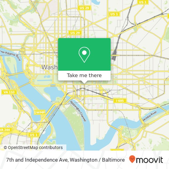 Mapa de 7th and Independence Ave, Washington (DC), DC 20024