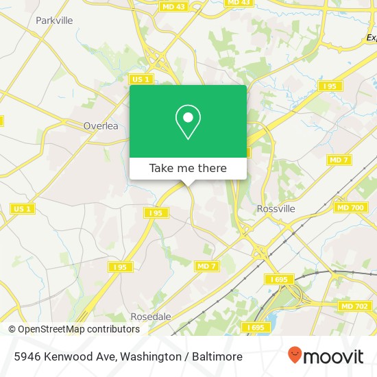 Mapa de 5946 Kenwood Ave, Rosedale, MD 21237