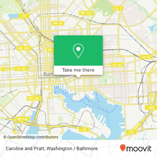 Mapa de Caroline and Pratt, Baltimore, MD 21231