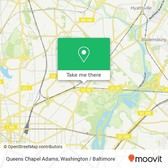 Mapa de Queens Chapel Adams, Washington, DC 20018