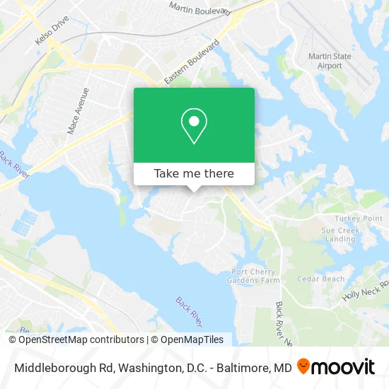 Middleborough Rd map