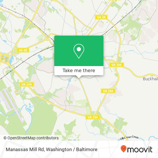 Mapa de Manassas Mill Rd, Manassas, VA 20110