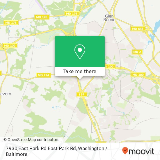 Mapa de 7930,East Park Rd East Park Rd, Glen Burnie, MD 21061