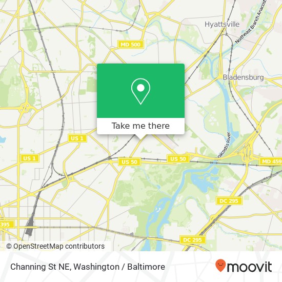 Channing St NE, Washington, DC 20018 map