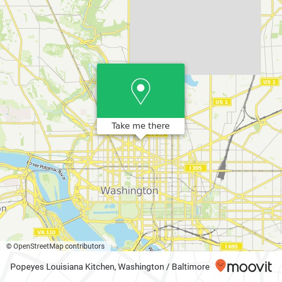 Popeyes Louisiana Kitchen, 1322 14th St NW map