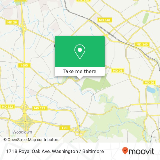 Mapa de 1718 Royal Oak Ave, Gwynn Oak (WOODLAWN), MD 21207