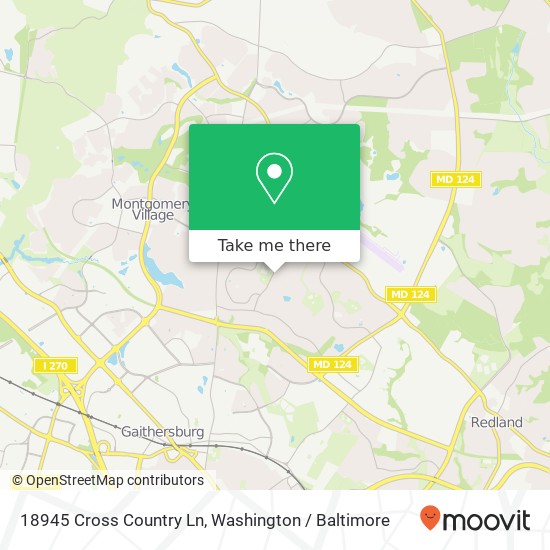 Mapa de 18945 Cross Country Ln, Gaithersburg, MD 20879