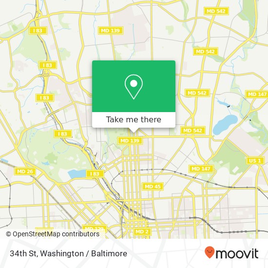 Mapa de 34th St, Baltimore, MD 21218