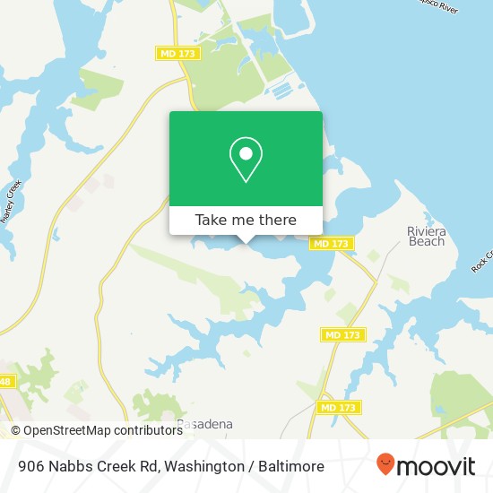 Mapa de 906 Nabbs Creek Rd, Glen Burnie, MD 21060