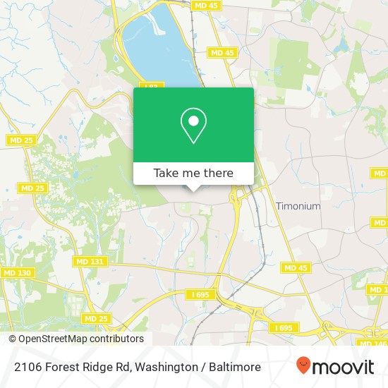 Mapa de 2106 Forest Ridge Rd, Lutherville Timonium, MD 21093