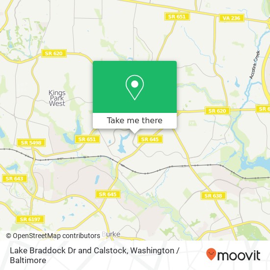 Mapa de Lake Braddock Dr and Calstock, Burke, VA 22015