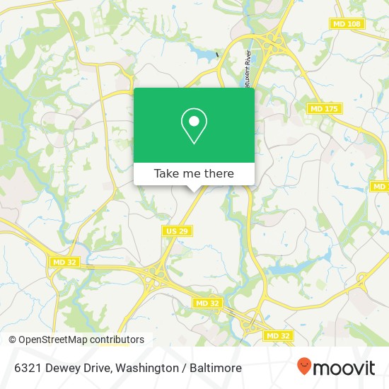 Mapa de 6321 Dewey Drive, 6321 Dewey Dr, Columbia, MD 21044, USA