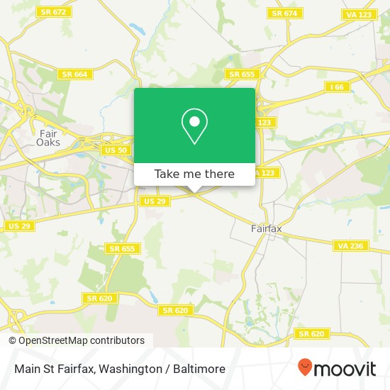 Mapa de Main St Fairfax, Fairfax, VA 22030