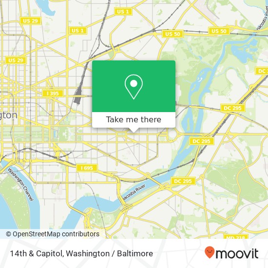 Mapa de 14th & Capitol, Washington, DC 20003