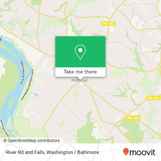 Mapa de River Rd and Falls, Potomac, MD 20854
