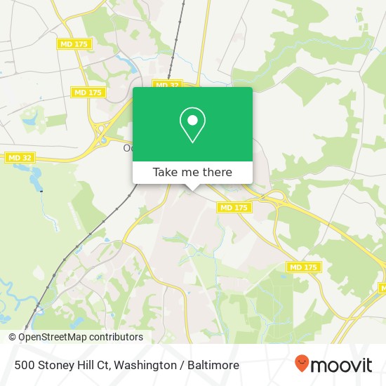 Mapa de 500 Stoney Hill Ct, Odenton, MD 21113