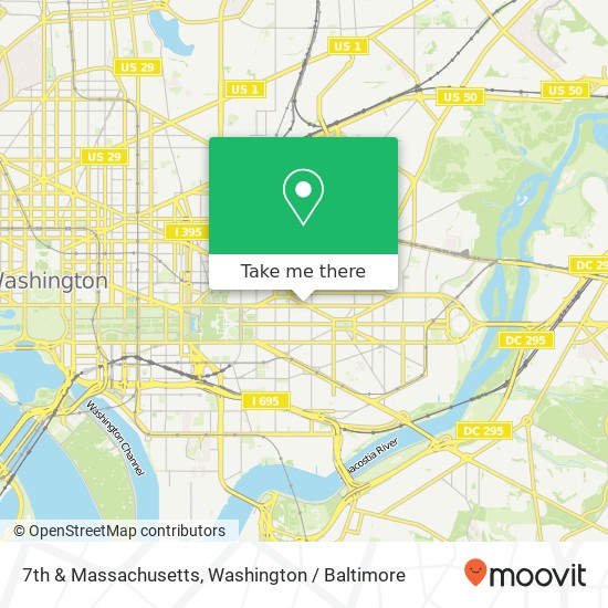 Mapa de 7th & Massachusetts, Washington, DC 20002