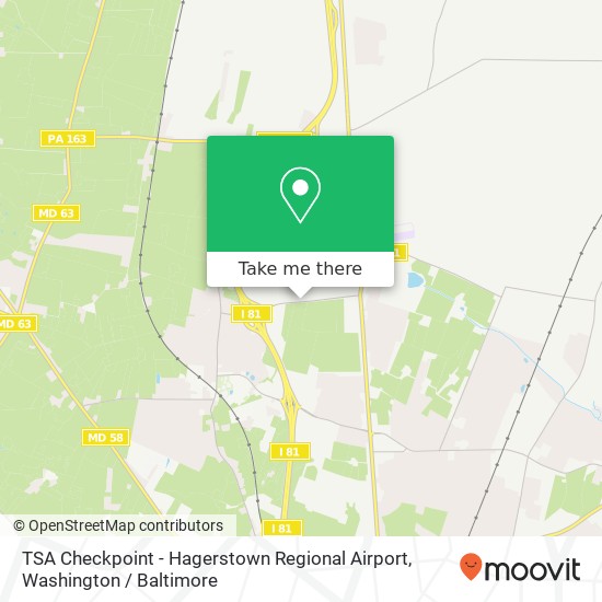 Mapa de TSA Checkpoint - Hagerstown Regional Airport