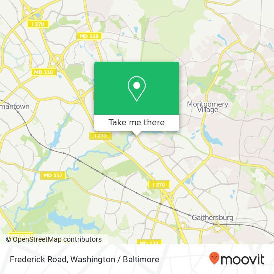 Mapa de Frederick Road, Frederick Rd, MONTGOMRY VLG, MD 20879, USA