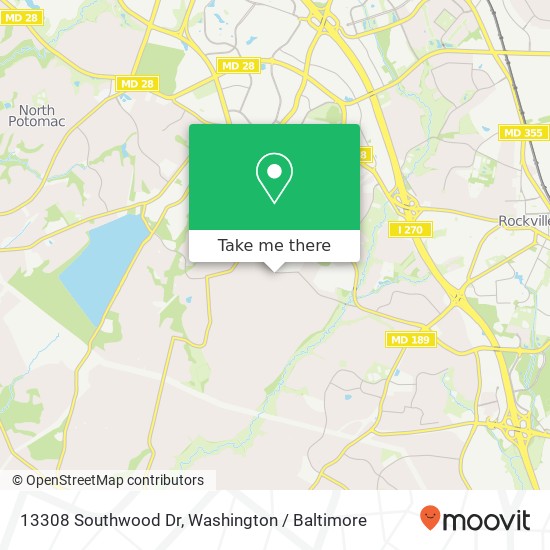 13308 Southwood Dr, Rockville, MD 20850 map