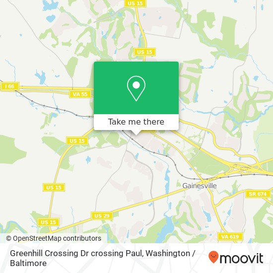 Mapa de Greenhill Crossing Dr crossing Paul, Haymarket, VA 20169