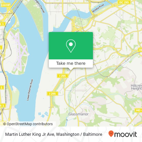 Mapa de Martin Luther King Jr Ave, Washington, DC 20032