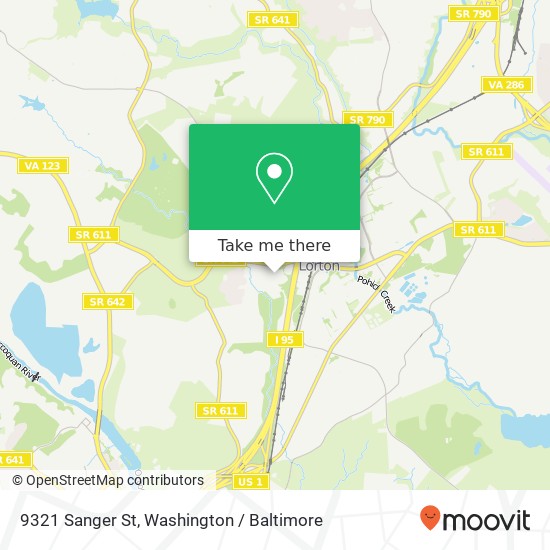 Mapa de 9321 Sanger St, Lorton, VA 22079