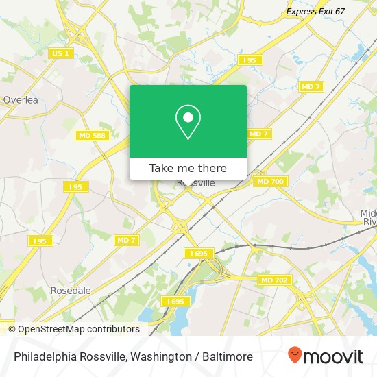 Mapa de Philadelphia Rossville, Rosedale, MD 21237