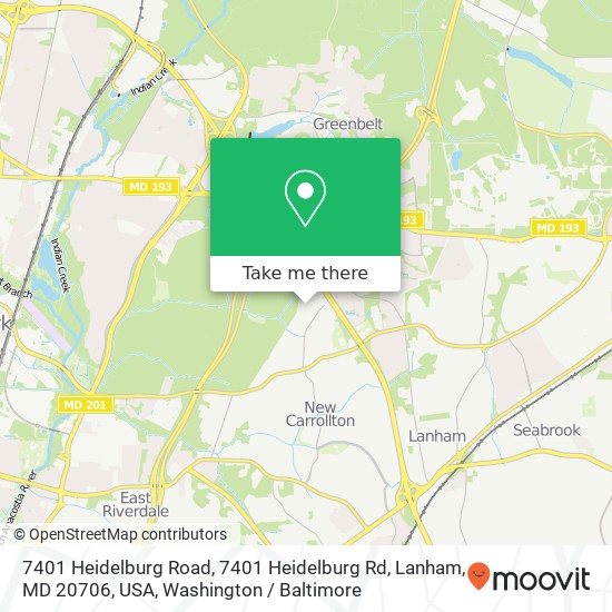 Mapa de 7401 Heidelburg Road, 7401 Heidelburg Rd, Lanham, MD 20706, USA