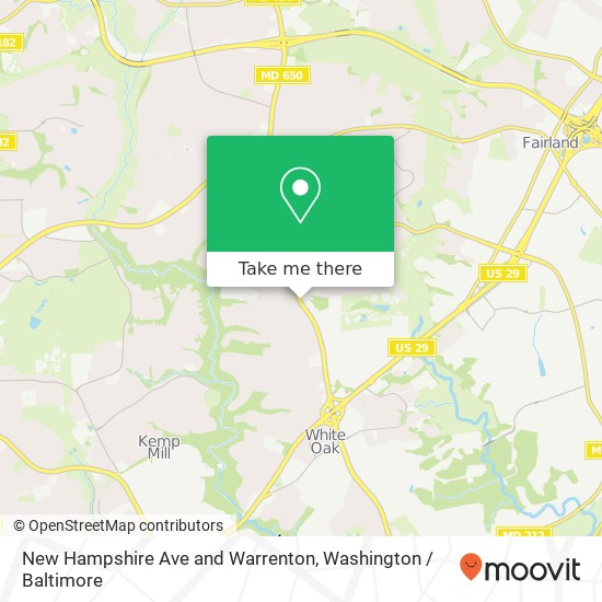 Mapa de New Hampshire Ave and Warrenton, Silver Spring, MD 20904