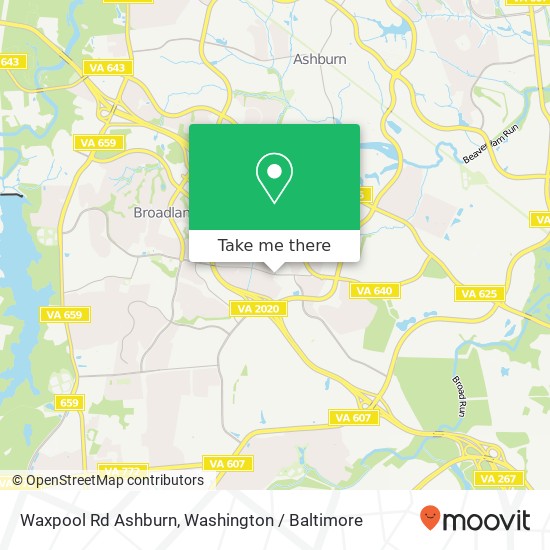 Mapa de Waxpool Rd Ashburn, Ashburn, VA 20147