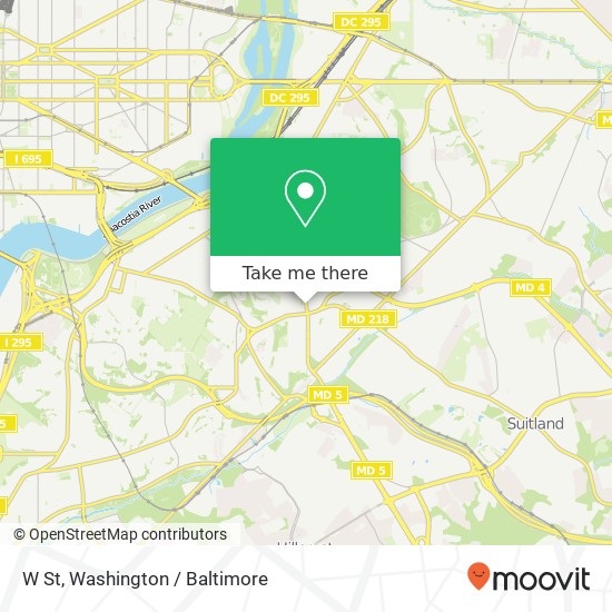 Mapa de W St, Washington, DC 20020