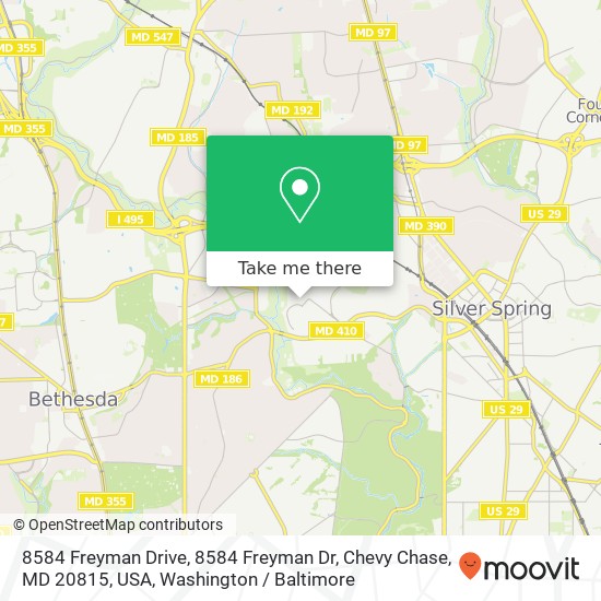 8584 Freyman Drive, 8584 Freyman Dr, Chevy Chase, MD 20815, USA map