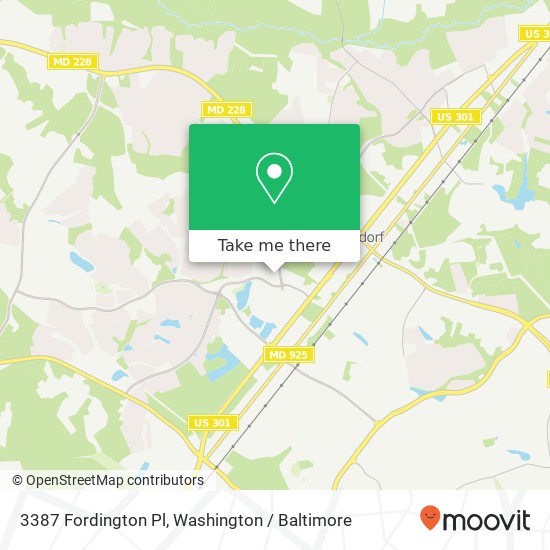 Mapa de 3387 Fordington Pl, Waldorf, MD 20603