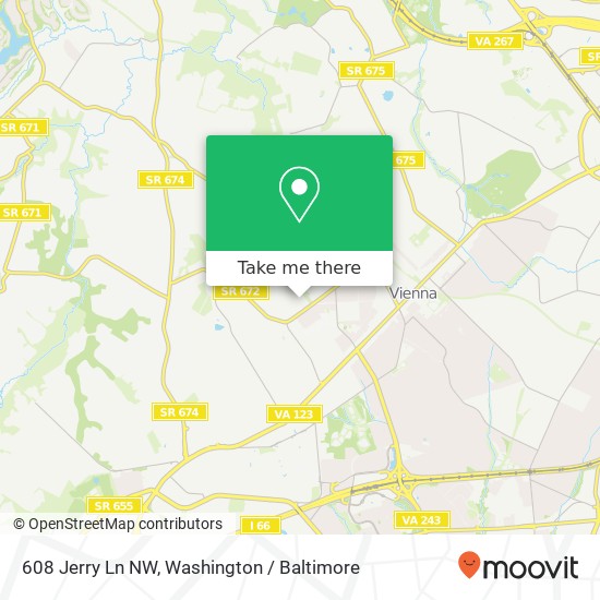 Mapa de 608 Jerry Ln NW, Vienna, VA 22180