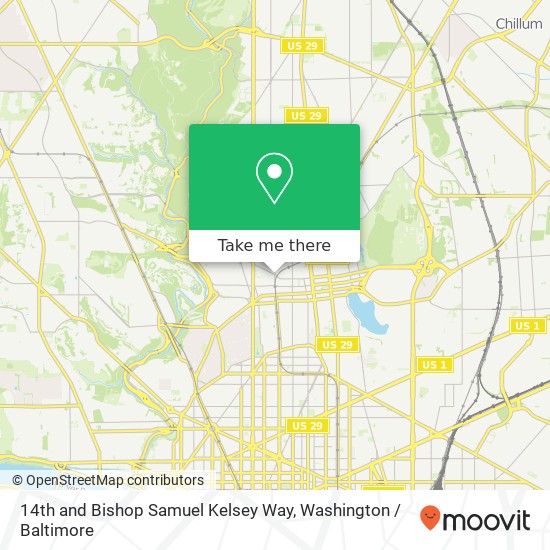 Mapa de 14th and Bishop Samuel Kelsey Way, Washington, DC 20010
